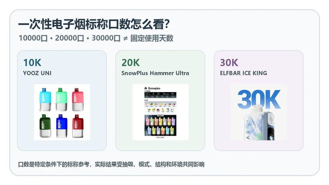 10000口20000口30000口一次性电子烟标称口数说明封面