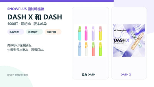 雪加鸭嘴兽SnowPlus DASH X与经典DASH 4000口版本对照封面