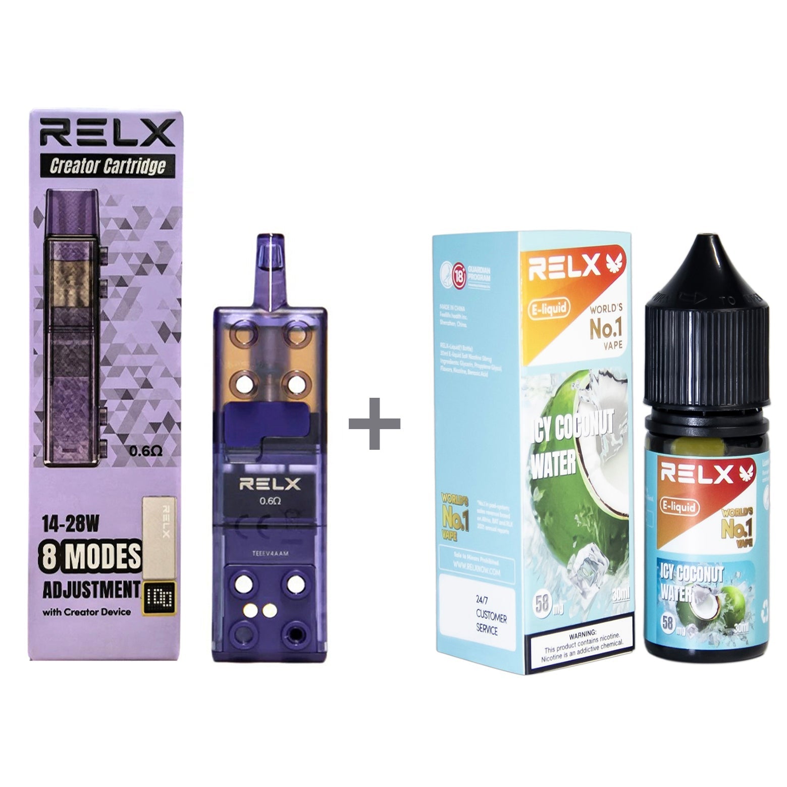 正品悦刻三代积木空弹烟油套餐(5ml容积RELX空弹+30ml正品RELX E-liquid)