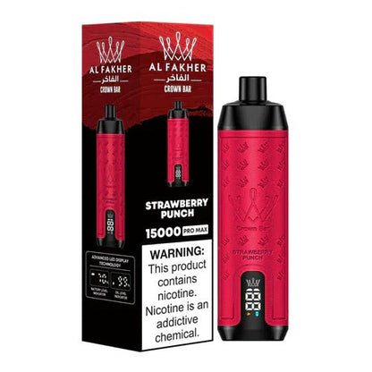 正品阿尔法赫皇冠系列 AL FAKHER CROWN BAR PRO MAX 15K 15000口大烟雾一次性电子烟油量电量显示-多口味可选