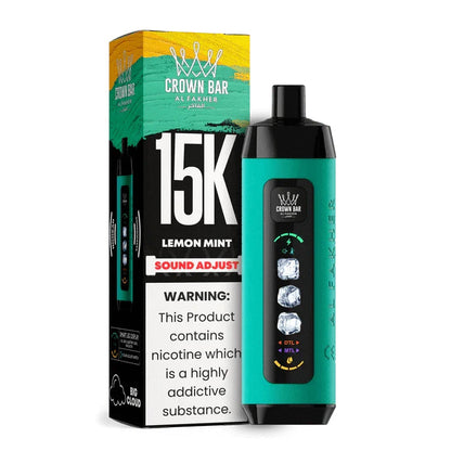 正品阿尔法赫15000口可调冰度款 AL FAKHER CROWN BAR ICE ADJUST 15K 大烟雾一次性电子烟-多口味可选