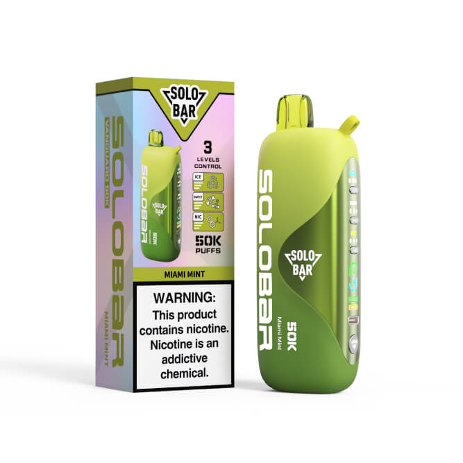 正品SOLOBAR 50000口索罗超大容量50K尼古丁/甜度/冰度可调节双输出模式一次性电子烟-多口味可选