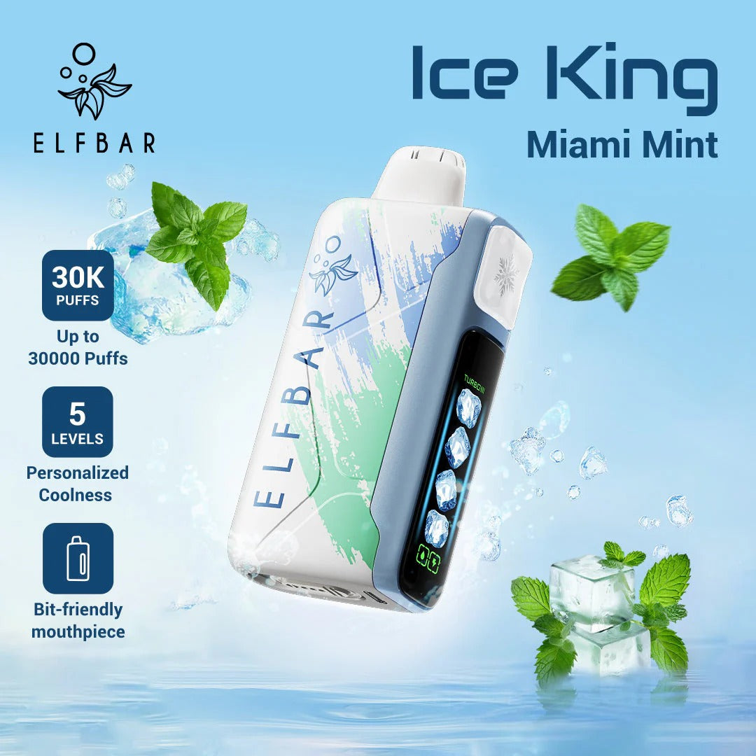 正品ELFBAR ICE KING 30000口-爱奇迹五档冰度调节冰王一次性电子烟-多口味可选
