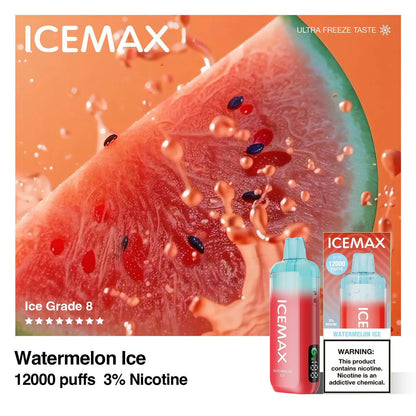 正品冰暴Icemax Ultra Freeze Taste 12000口超冰爽液晶显示屏可视化油仓一次性电子烟-多口味可选