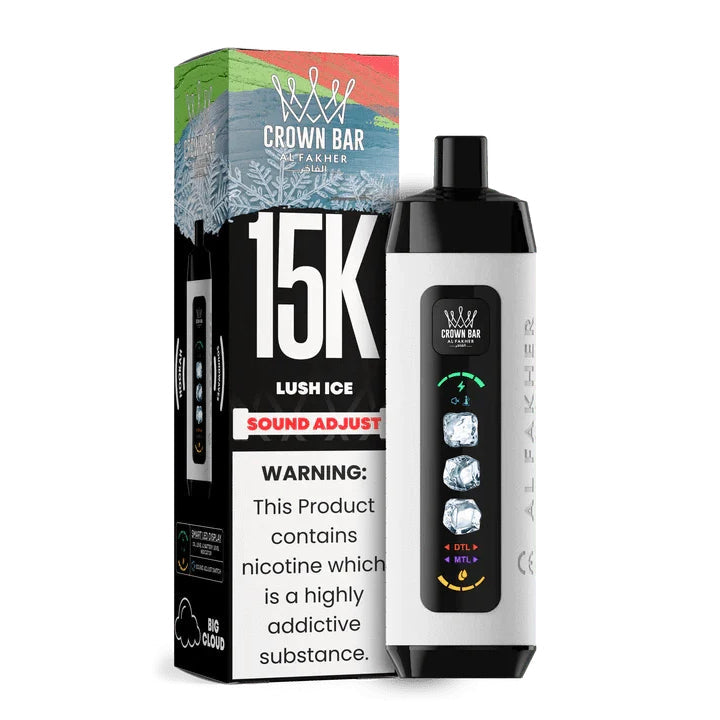 正品阿尔法赫15000口可调冰度款 AL FAKHER CROWN BAR ICE ADJUST 15K 大烟雾一次性电子烟-多口味可选