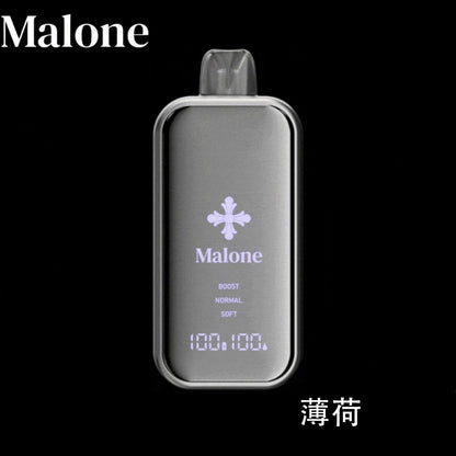 正品Malone Bar马龙克罗心35000口金属全镜面高颜值屏幕三档功率可调一次性电子烟-多口味可选