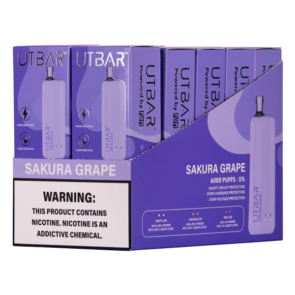 正品FLUM UTBAR 6000口绚丽质感外观设计电量油量指示一次性电子烟-多口味可选