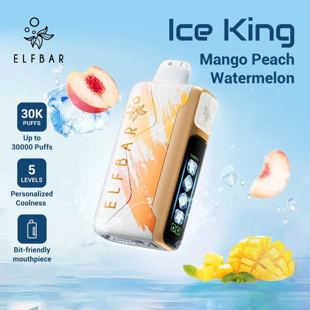 正品ELFBAR ICE KING 30000口-爱奇迹五档冰度调节冰王一次性电子烟-多口味可选