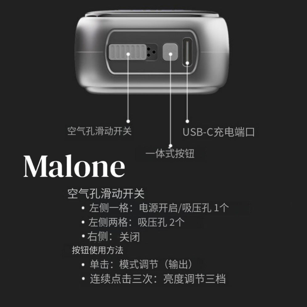 正品Malone Bar马龙克罗心35000口金属全镜面高颜值屏幕三档功率可调一次性电子烟-多口味可选