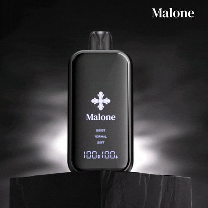 正品Malone Bar马龙克罗心35000口金属全镜面高颜值屏幕三档功率可调一次性电子烟-多口味可选