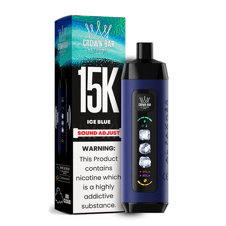 正品阿尔法赫15000口可调冰度款 AL FAKHER CROWN BAR ICE ADJUST 15K 大烟雾一次性电子烟-多口味可选