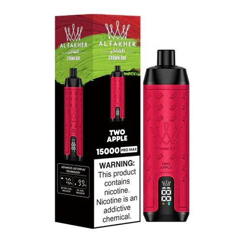 正品阿尔法赫皇冠系列 AL FAKHER CROWN BAR PRO MAX 15K 15000口大烟雾一次性电子烟油量电量显示-多口味可选