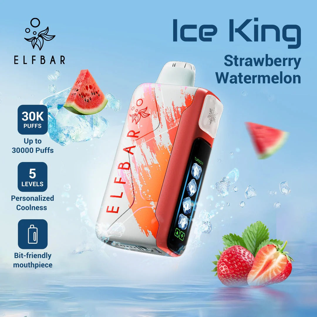 正品ELFBAR ICE KING 30000口-爱奇迹五档冰度调节冰王一次性电子烟-多口味可选