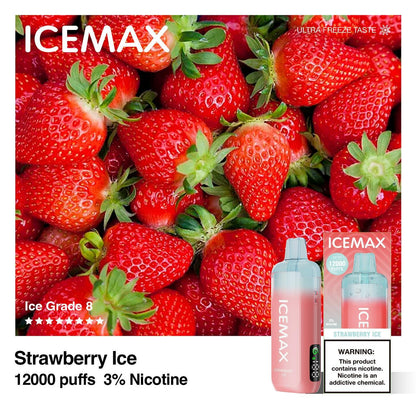 正品冰暴Icemax Ultra Freeze Taste 12000口超冰爽液晶显示屏可视化油仓一次性电子烟-多口味可选