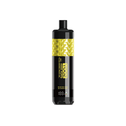 正品柚子水烟YOOZ SHISHA 14000口 DTL水晶炫彩钻石切割工艺大烟雾肺吸模式油量电量显示一次性电子烟-多口味可选