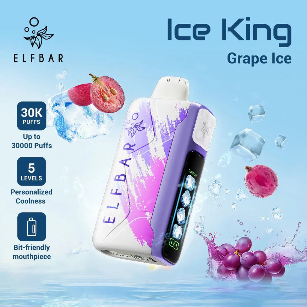 正品ELFBAR ICE KING 30000口-爱奇迹五档冰度调节冰王一次性电子烟-多口味可选