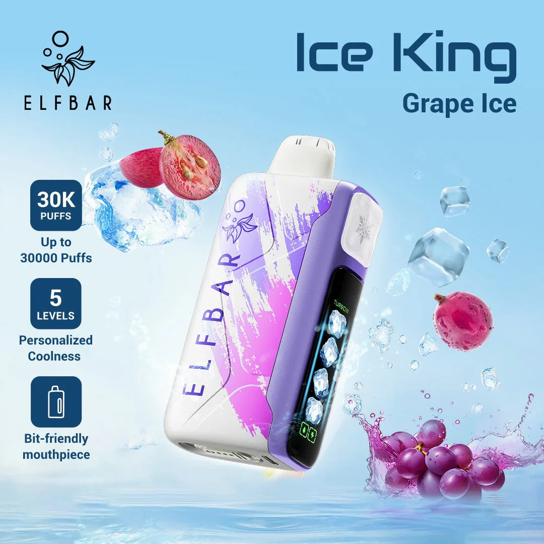 正品ELFBAR ICE KING 30000口-爱奇迹五档冰度调节冰王一次性电子烟-多口味可选