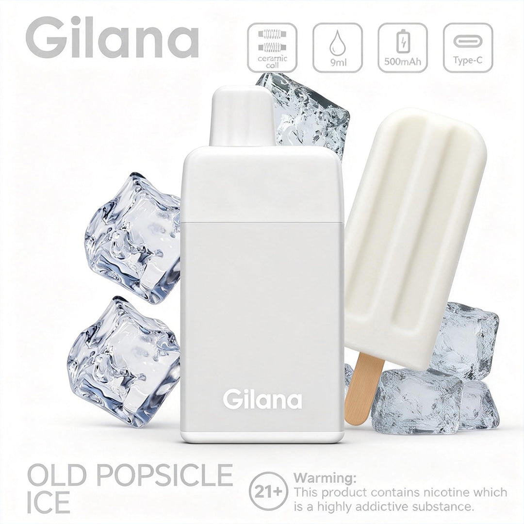 正品吉拉娜冰立方 Gilana Ice Cube 7000口劲爽冰感系列三色指示灯电量显示可视化油仓一次性电子烟-多口味可选