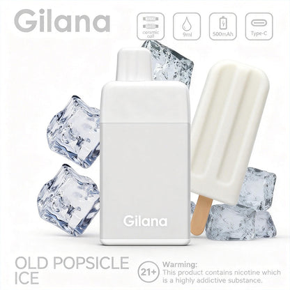 正品吉拉娜冰立方 Gilana Ice Cube 7000口劲爽冰感系列三色指示灯电量显示可视化油仓一次性电子烟-多口味可选