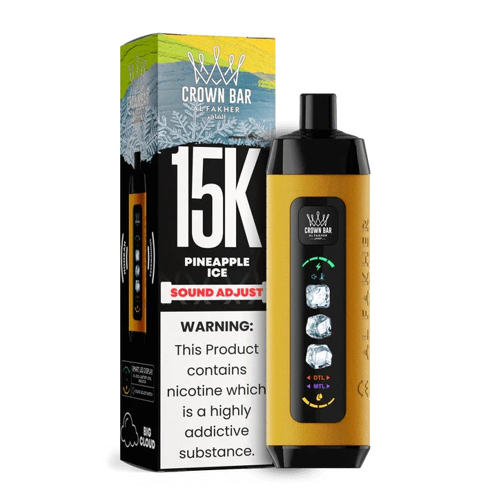 正品阿尔法赫15000口可调冰度款 AL FAKHER CROWN BAR ICE ADJUST 15K 大烟雾一次性电子烟-多口味可选