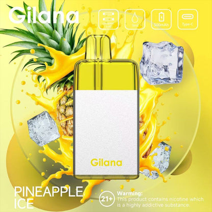 正品吉拉娜冰立方 Gilana Ice Cube 7000口劲爽冰感系列三色指示灯电量显示可视化油仓一次性电子烟-多口味可选