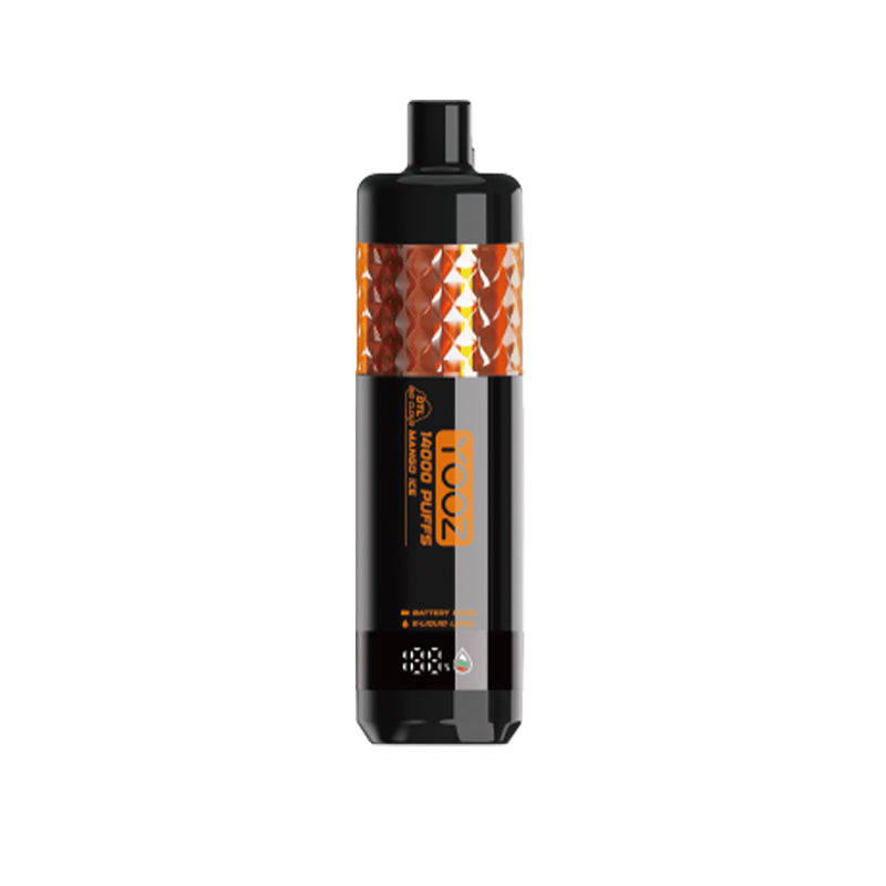 正品柚子水烟YOOZ SHISHA 14000口 DTL水晶炫彩钻石切割工艺大烟雾肺吸模式油量电量显示一次性电子烟-多口味可选