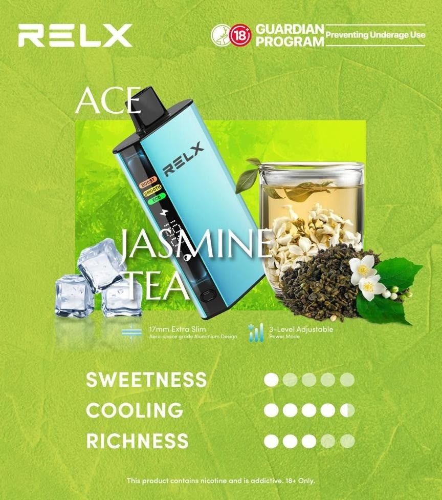 正品悦刻RELX ACE 30000口超大容量冰爽系列航空级铝材超薄设计三档功率可调智能液晶显示电量油量一次性电子烟-多口味可选