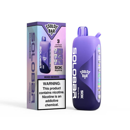 正品SOLOBAR 50000口索罗超大容量50K尼古丁/甜度/冰度可调节双输出模式一次性电子烟-多口味可选