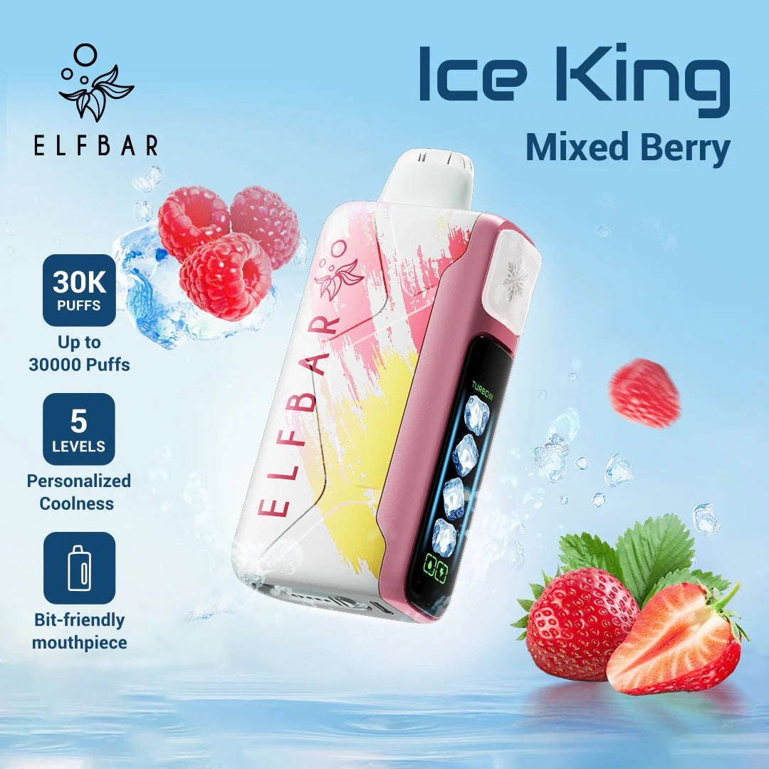正品ELFBAR ICE KING 30000口-爱奇迹五档冰度调节冰王一次性电子烟-多口味可选