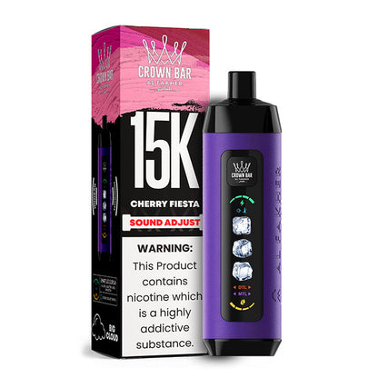 正品阿尔法赫15000口可调冰度款 AL FAKHER CROWN BAR ICE ADJUST 15K 大烟雾一次性电子烟-多口味可选
