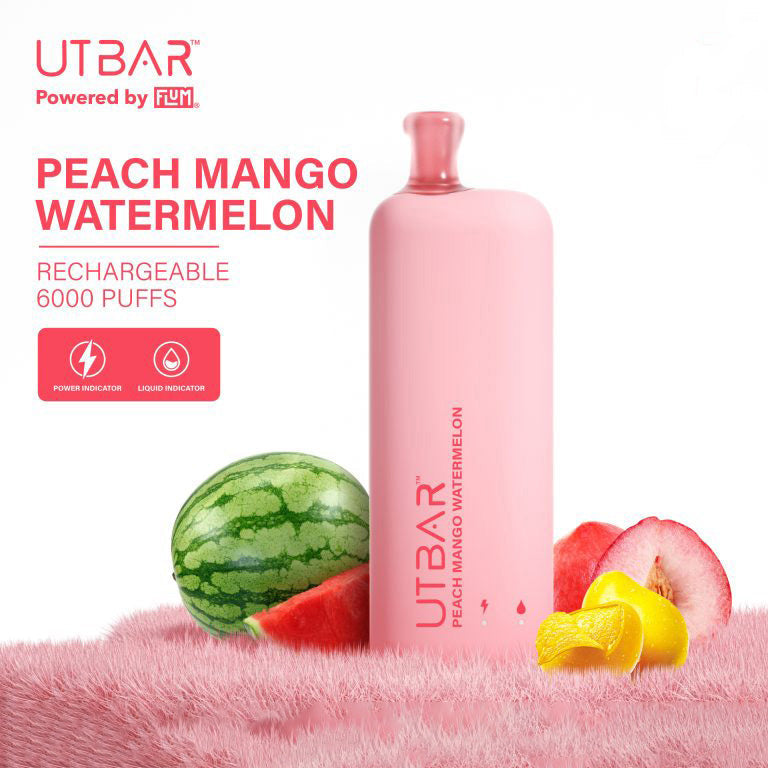 正品FLUM UTBAR 6000口绚丽质感外观设计电量油量指示一次性电子烟-多口味可选