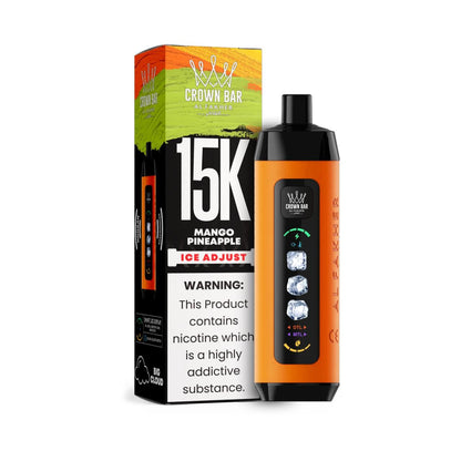 正品阿尔法赫15000口可调冰度款 AL FAKHER CROWN BAR ICE ADJUST 15K 大烟雾一次性电子烟-多口味可选