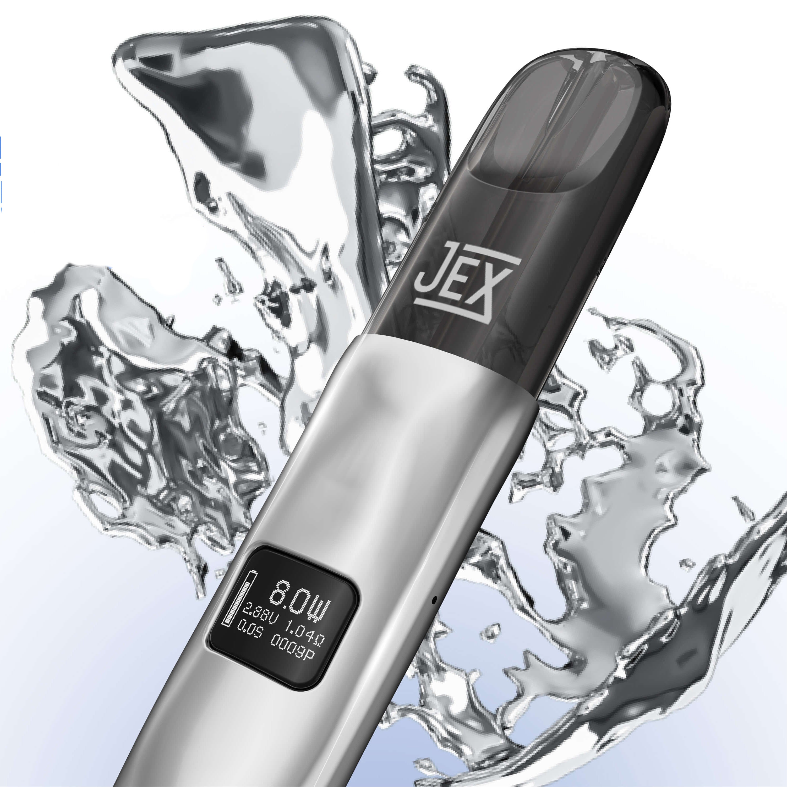 正品极星JEX RIPPLE 全息屏金属艺术杆即时工作数据显示烟杆-多色外观可选（支持4/5/6代烟弹）