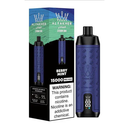 正品阿尔法赫皇冠系列 AL FAKHER CROWN BAR PRO MAX 15K 15000口大烟雾一次性电子烟油量电量显示-多口味可选