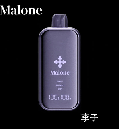 正品Malone Bar马龙克罗心35000口金属全镜面高颜值屏幕三档功率可调一次性电子烟-多口味可选