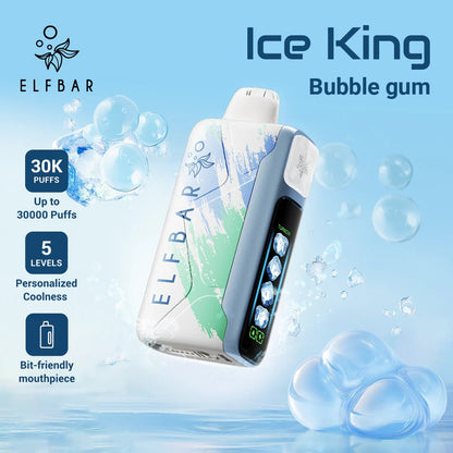 正品ELFBAR ICE KING 30000口-爱奇迹五档冰度调节冰王一次性电子烟-多口味可选