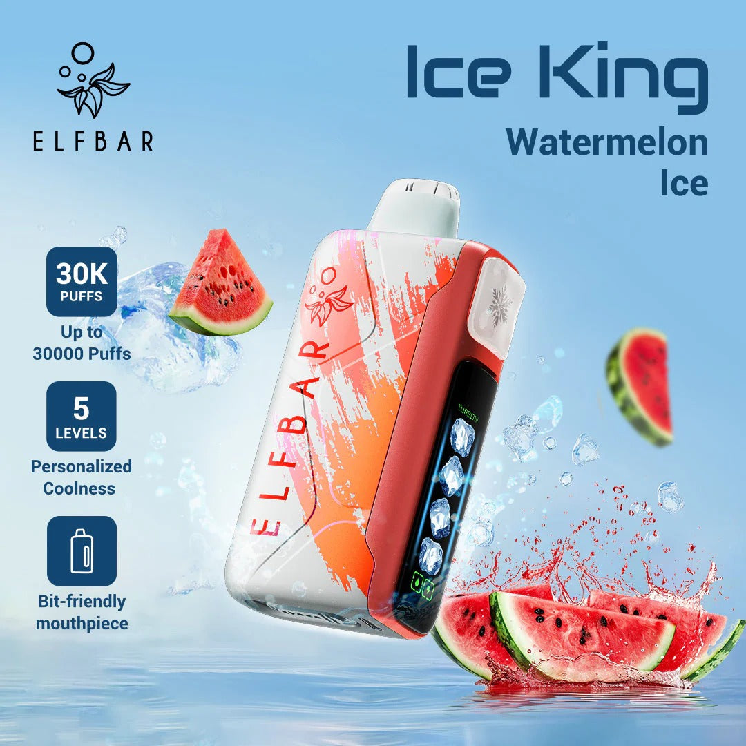 正品ELFBAR ICE KING 30000口-爱奇迹五档冰度调节冰王一次性电子烟-多口味可选