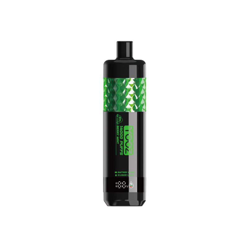 正品柚子水烟YOOZ SHISHA 14000口 DTL水晶炫彩钻石切割工艺大烟雾肺吸模式油量电量显示一次性电子烟-多口味可选