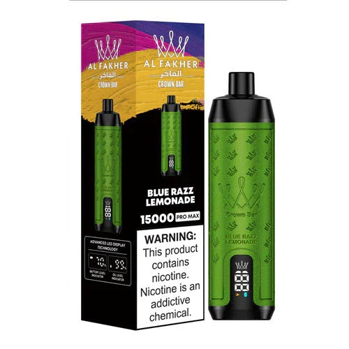 正品阿尔法赫皇冠系列 AL FAKHER CROWN BAR PRO MAX 15K 15000口大烟雾一次性电子烟油量电量显示-多口味可选