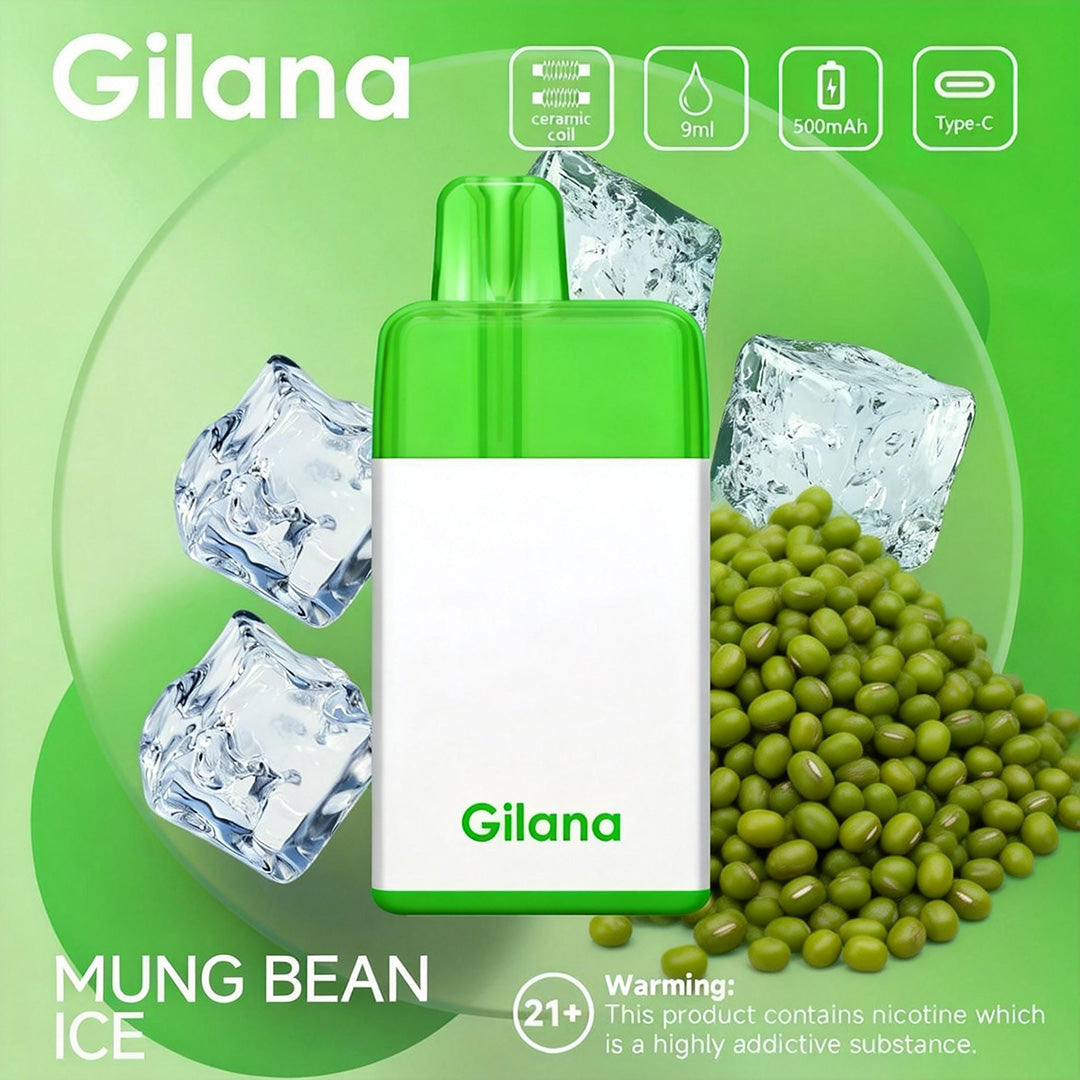 正品吉拉娜冰立方 Gilana Ice Cube 7000口劲爽冰感系列三色指示灯电量显示可视化油仓一次性电子烟-多口味可选