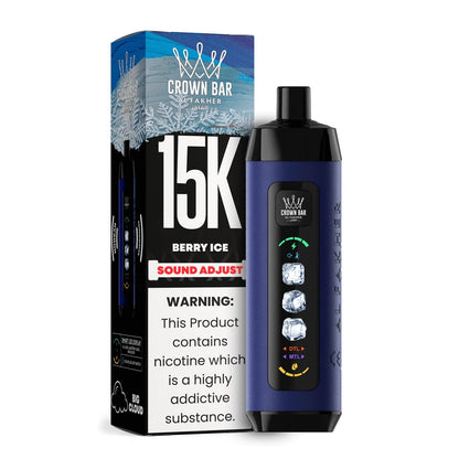 正品阿尔法赫15000口可调冰度款 AL FAKHER CROWN BAR ICE ADJUST 15K 大烟雾一次性电子烟-多口味可选