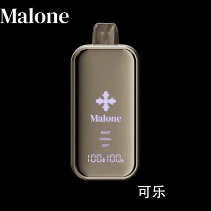 正品Malone Bar马龙克罗心35000口金属全镜面高颜值屏幕三档功率可调一次性电子烟-多口味可选