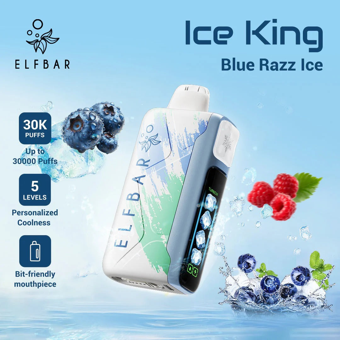 正品ELFBAR ICE KING 30000口-爱奇迹五档冰度调节冰王一次性电子烟-多口味可选