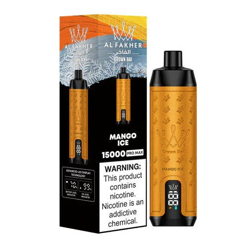 正品阿尔法赫皇冠系列 AL FAKHER CROWN BAR PRO MAX 15K 15000口大烟雾一次性电子烟油量电量显示-多口味可选