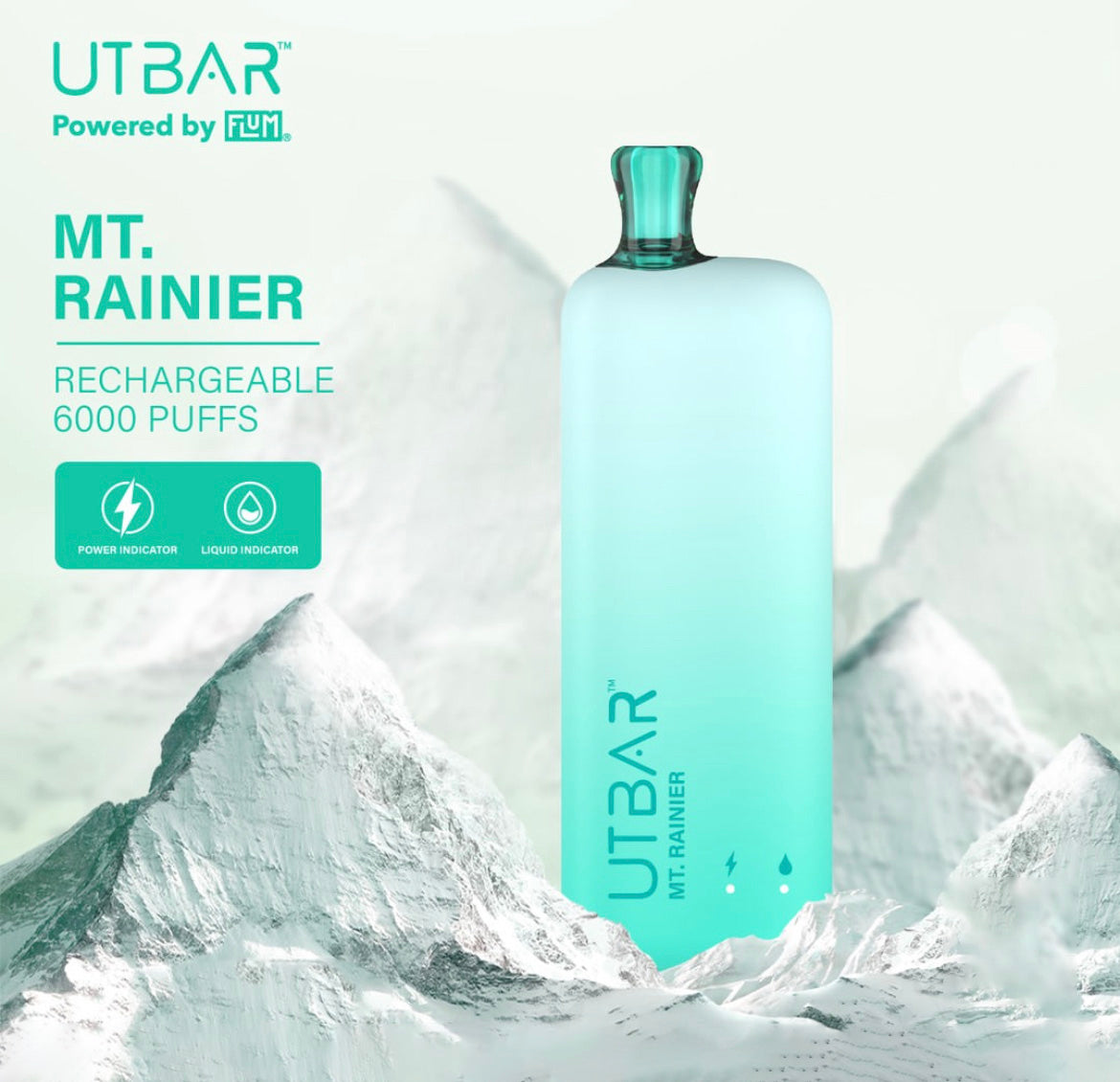 正品FLUM UTBAR 6000口绚丽质感外观设计电量油量指示一次性电子烟-多口味可选