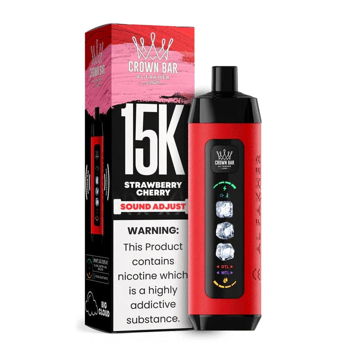 正品阿尔法赫15000口可调冰度款 AL FAKHER CROWN BAR ICE ADJUST 15K 大烟雾一次性电子烟-多口味可选