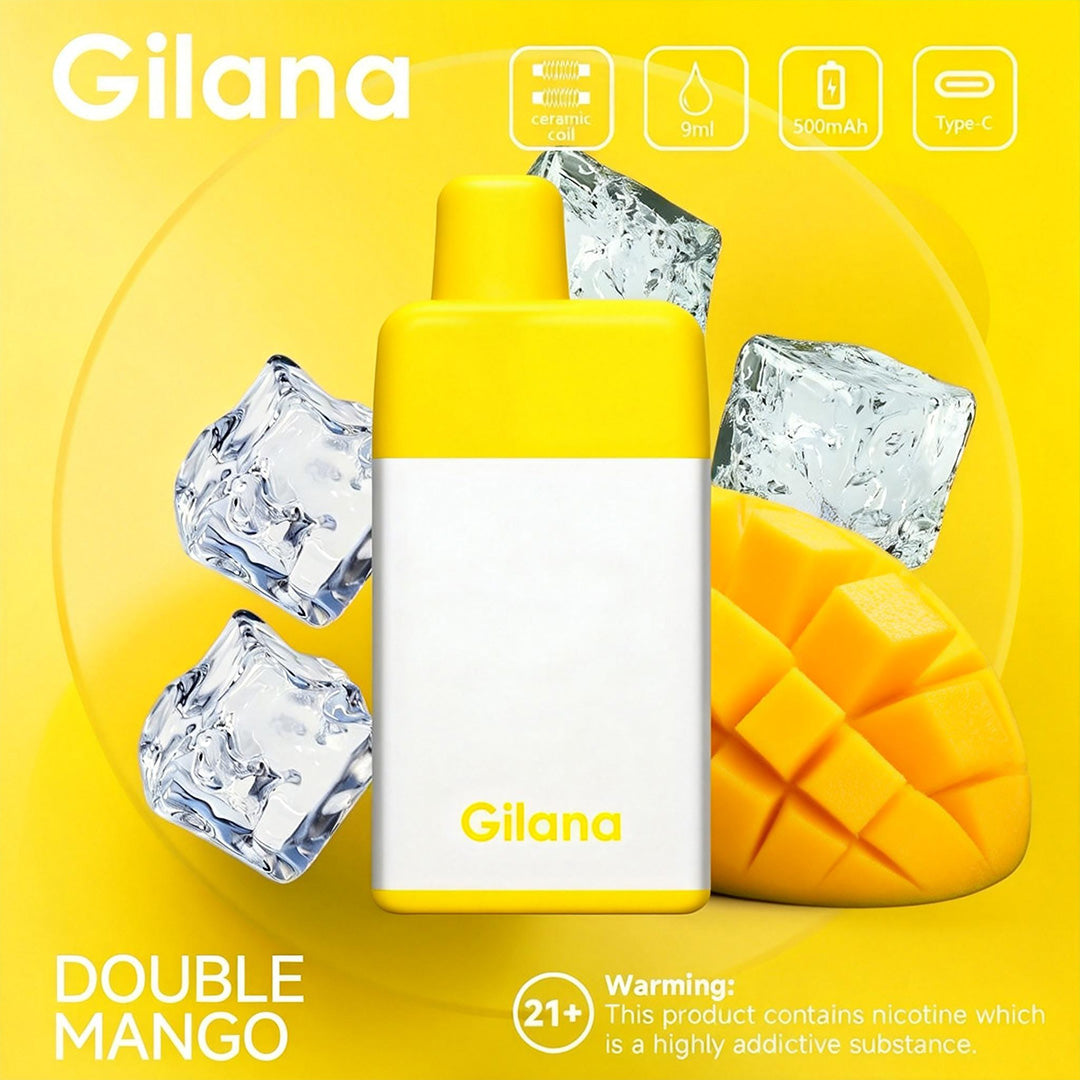 正品吉拉娜冰立方 Gilana Ice Cube 7000口劲爽冰感系列三色指示灯电量显示可视化油仓一次性电子烟-多口味可选