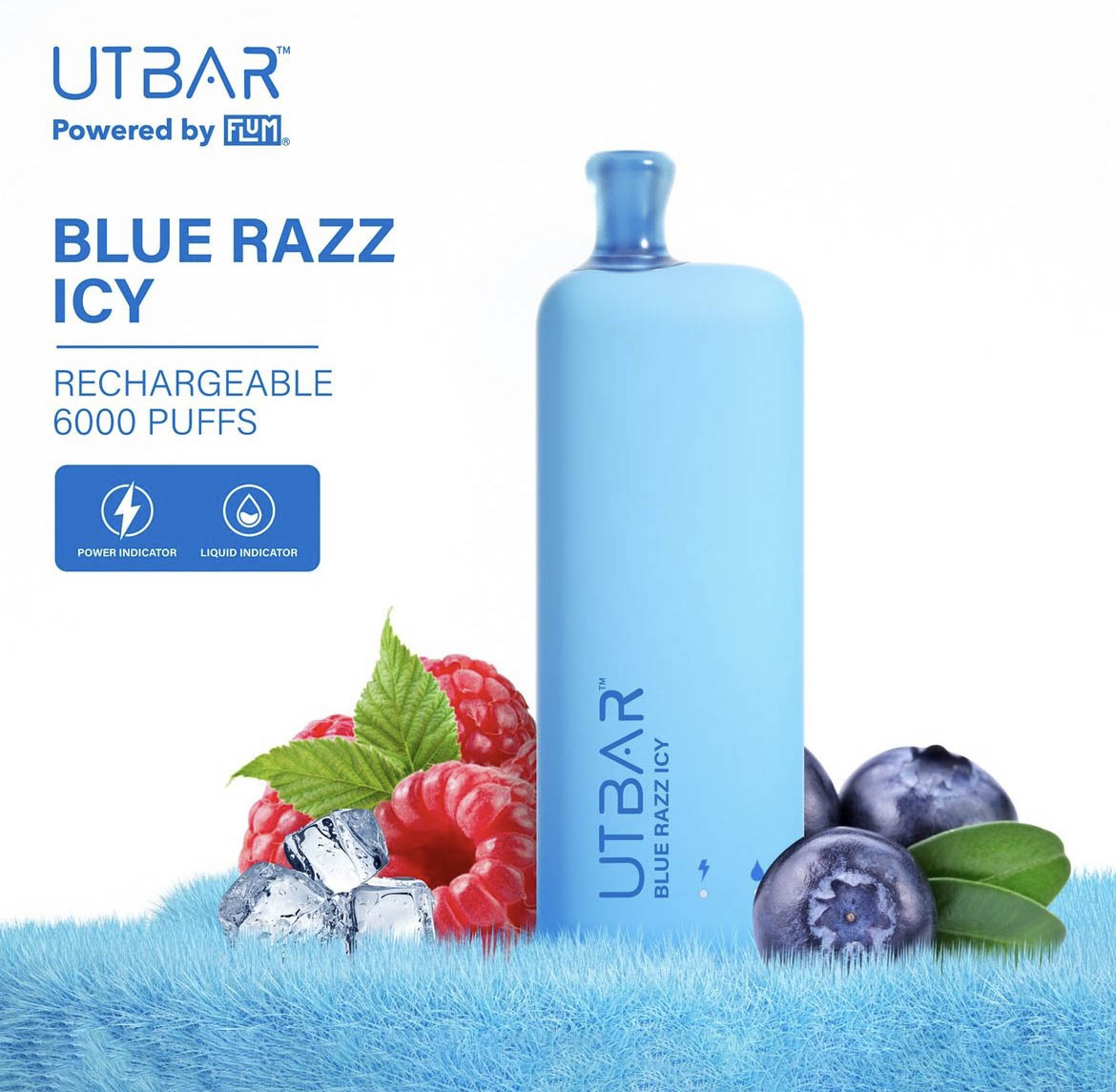 正品FLUM UTBAR 6000口绚丽质感外观设计电量油量指示一次性电子烟-多口味可选