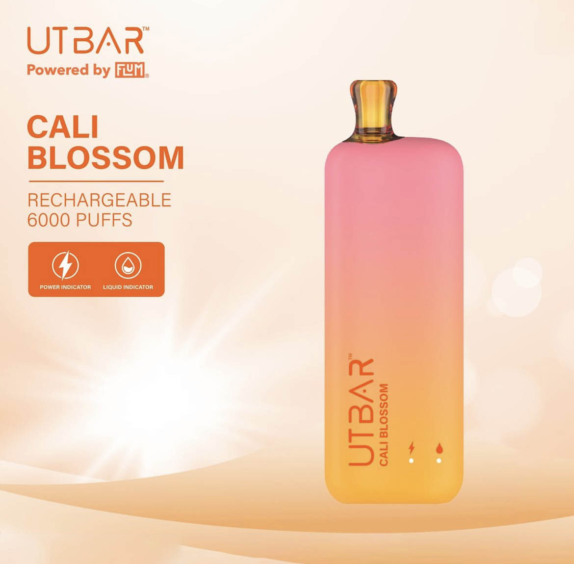 正品FLUM UTBAR 6000口绚丽质感外观设计电量油量指示一次性电子烟-多口味可选