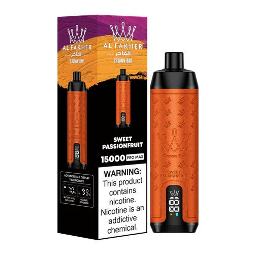 正品阿尔法赫皇冠系列 AL FAKHER CROWN BAR PRO MAX 15K 15000口大烟雾一次性电子烟油量电量显示-多口味可选